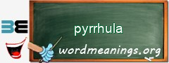 WordMeaning blackboard for pyrrhula